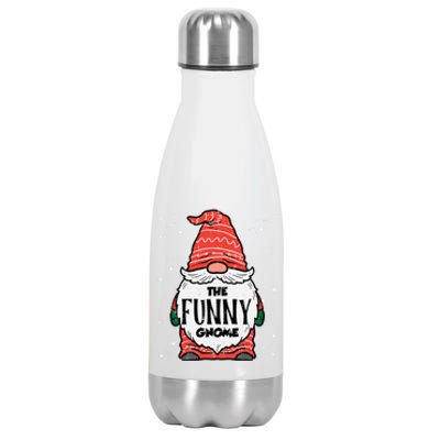 The Funny Gnome Xmas Matching Christmas Pajamas For Family Gift Stainless Steel Insulated Water Bottle