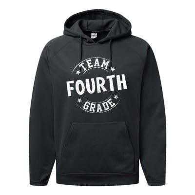 Team Fourth Grade Teacher Student Back To School 4th Grade Performance Fleece Hoodie