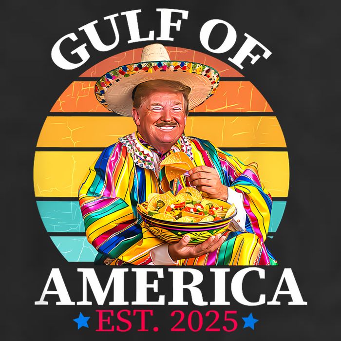 Trump Funny Gulf Of Us America Est 2025 7 Panel Mesh Trucker Snapback Hat