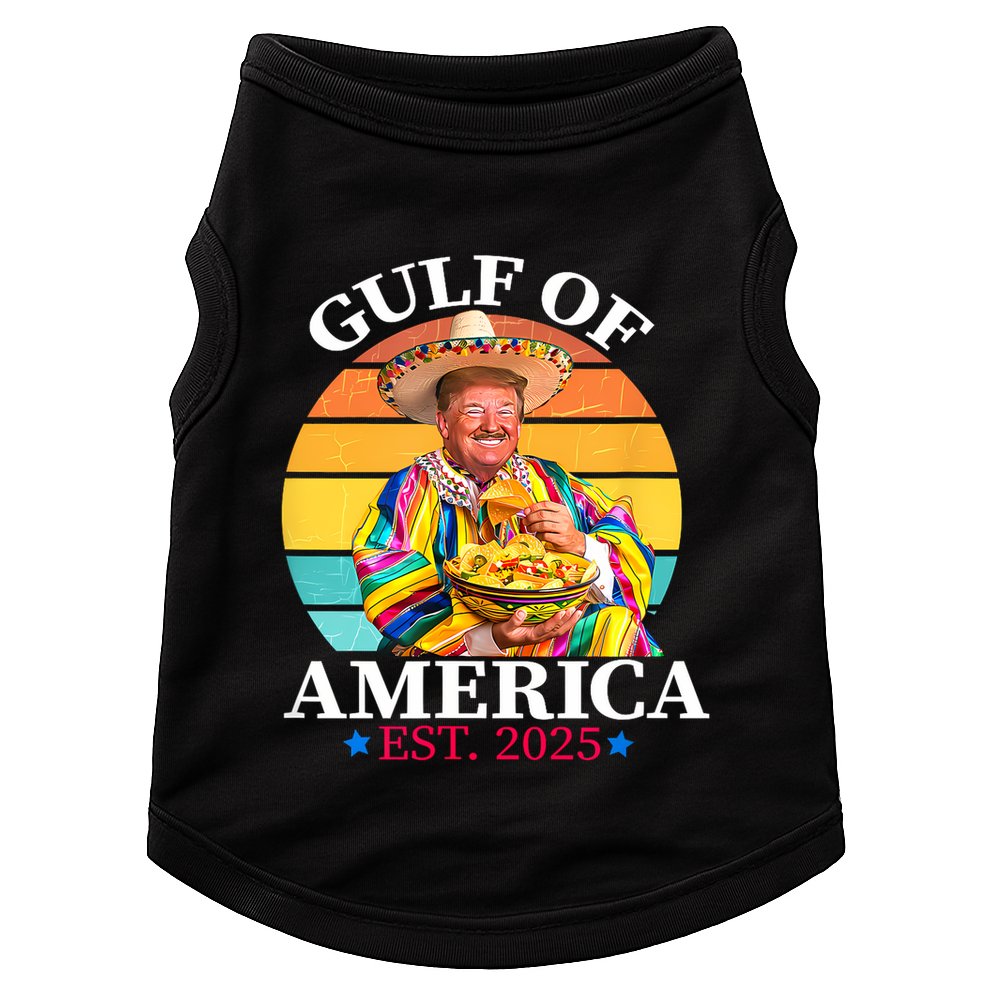 Trump Funny Gulf Of Us America Est 2025 Doggie Tank