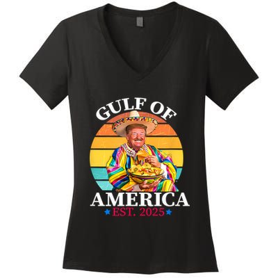 Trump Funny Gulf Of Us America Est 2025 Women's V-Neck T-Shirt