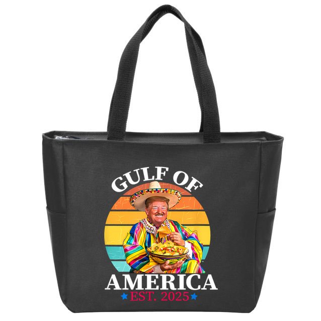 Trump Funny Gulf Of Us America Est 2025 Zip Tote Bag