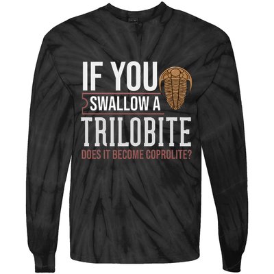 Trilobite Fossil Gift Future Paleontologist Tie-Dye Long Sleeve Shirt