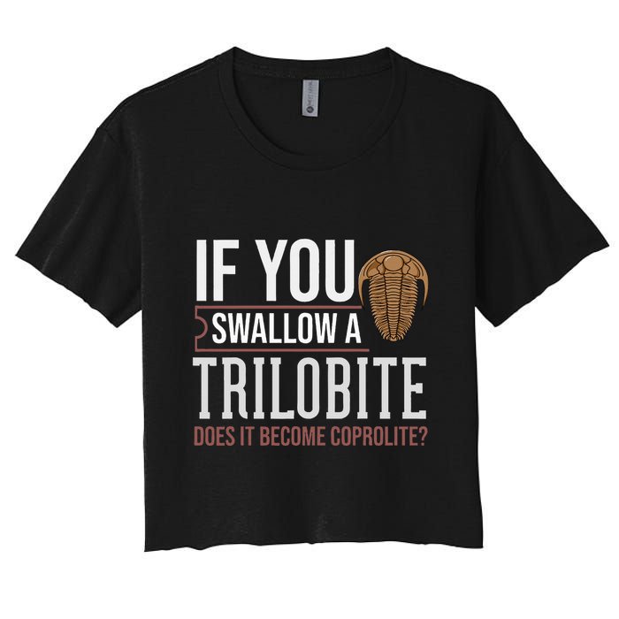 Trilobite Fossil Gift Future Paleontologist Women's Crop Top Tee