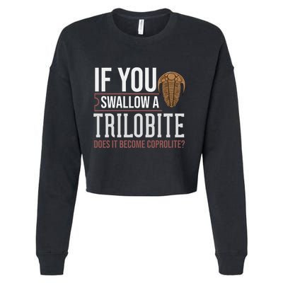Trilobite Fossil Gift Future Paleontologist Cropped Pullover Crew