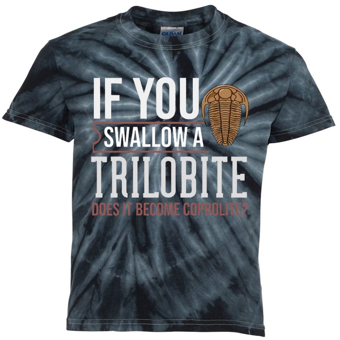 Trilobite Fossil Gift Future Paleontologist Kids Tie-Dye T-Shirt