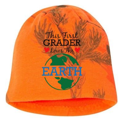 This First Grader Loves The Earth Earth Day Kati - Camo Knit Beanie