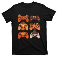 Thanksgiving Fall Gaming Controllers Turkey Funny Boy Gamer T-Shirt