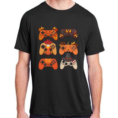 Thanksgiving Fall Gaming Controllers Turkey Funny Boy Gamer Adult ChromaSoft Performance T-Shirt