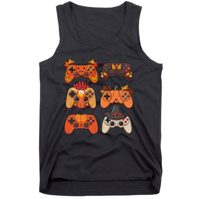 Thanksgiving Fall Gaming Controllers Turkey Funny Boy Gamer Tank Top