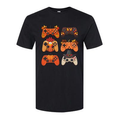 Thanksgiving Fall Gaming Controllers Turkey Funny Boy Gamer Softstyle CVC T-Shirt