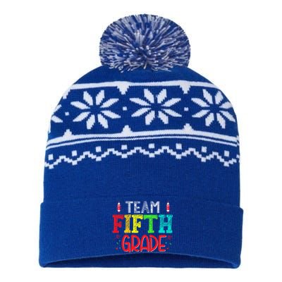 Team Fifth Grade Hello 5Th Grade Happy First Day Of School Meaningful Gift USA-Made Snowflake Beanie