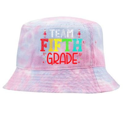 Team Fifth Grade Hello 5Th Grade Happy First Day Of School Meaningful Gift Tie-Dyed Bucket Hat