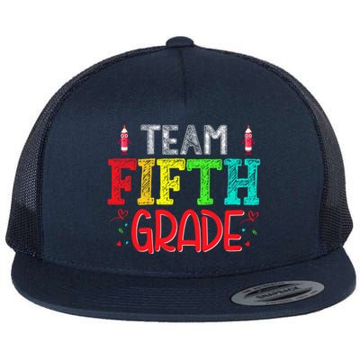 Team Fifth Grade Hello 5Th Grade Happy First Day Of School Meaningful Gift Flat Bill Trucker Hat