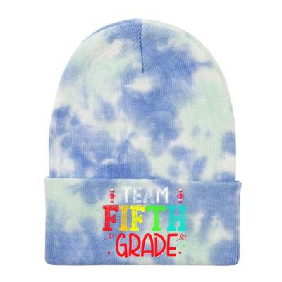 Team Fifth Grade Hello 5Th Grade Happy First Day Of School Meaningful Gift Tie Dye 12in Knit Beanie