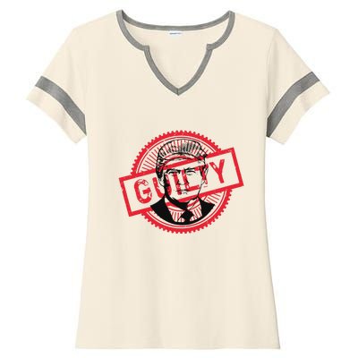 Trump Found Guilty Political Ladies Halftime Notch Neck Tee