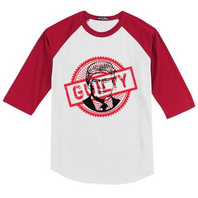 Trump Found Guilty Political Kids Colorblock Raglan Jersey