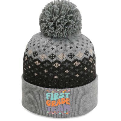 Team First Grade Teacher Student Back To School 1st Grade Gift The Baniff Cuffed Pom Beanie