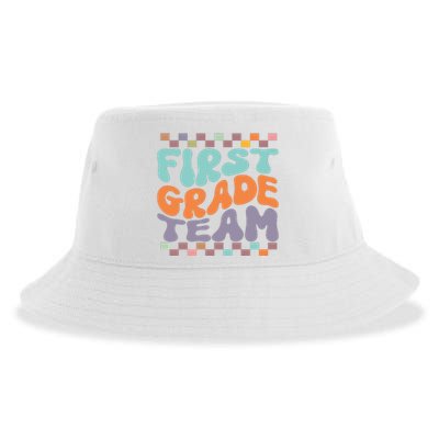 Team First Grade Teacher Student Back To School 1st Grade Gift Sustainable Bucket Hat