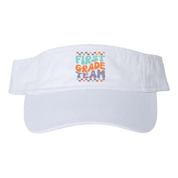 Team First Grade Teacher Student Back To School 1st Grade Gift Valucap Bio-Washed Visor