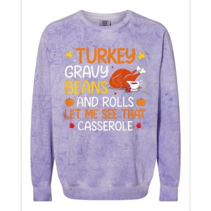 Thanksgiving Feast Gravy Beans and Rolls Design Colorblast Crewneck Sweatshirt