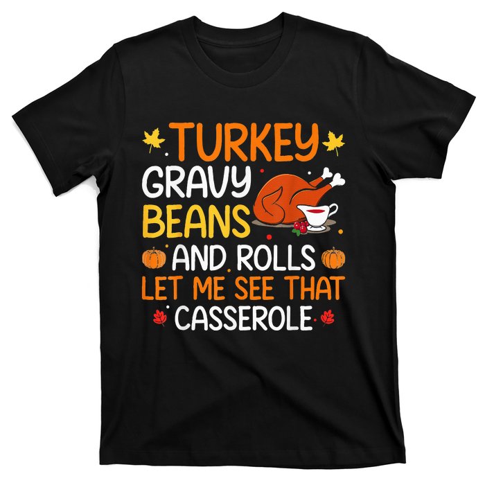 Thanksgiving Feast Gravy Beans and Rolls Design T-Shirt