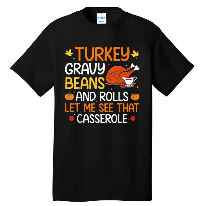 Thanksgiving Feast Gravy Beans and Rolls Design Tall T-Shirt