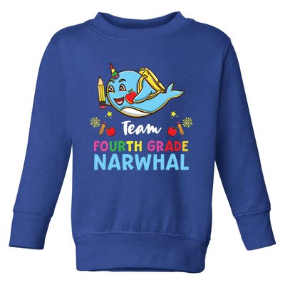 Team Fourth Grade Narwhal Cool Gift Toddler Sweatshirt