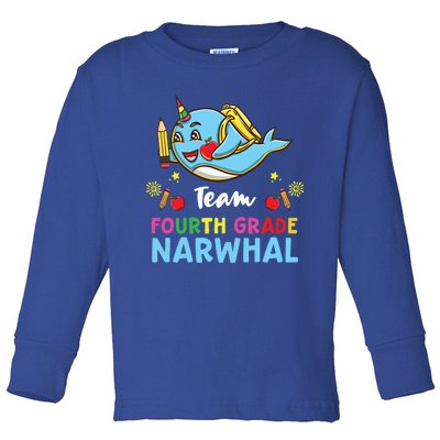 Team Fourth Grade Narwhal Cool Gift Toddler Long Sleeve Shirt