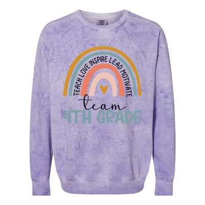 Team Fourth Grade Rainbow Happy First Day Of 4Th Grade Meaningful Gift Colorblast Crewneck Sweatshirt