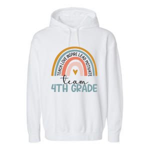 Team Fourth Grade Rainbow Happy First Day Of 4Th Grade Meaningful Gift Garment-Dyed Fleece Hoodie