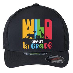 Team First Grade Wild About First Grade Back To School Flexfit Unipanel Trucker Cap