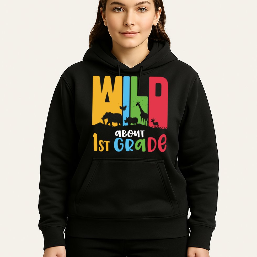 Team First Grade Wild About First Grade Back To School Hoodie