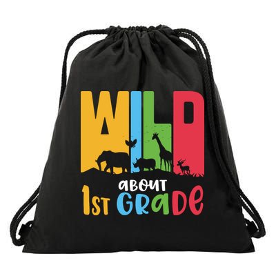 Team First Grade Wild About First Grade Back To School Drawstring Bag