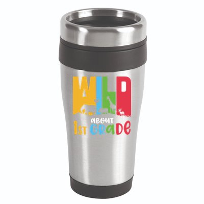 Team First Grade Wild About First Grade Back To School 16oz Travel Tumbler