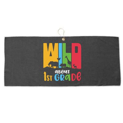 Team First Grade Wild About First Grade Back To School Large Microfiber Waffle Golf Towel