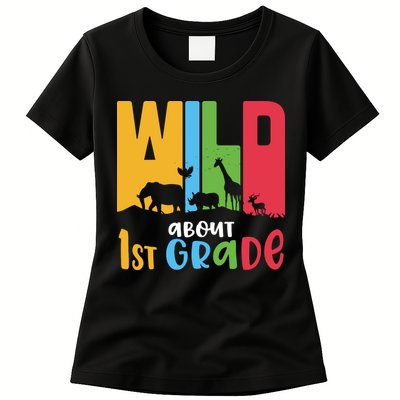 Team First Grade Wild About First Grade Back To School Womens T-Shirt