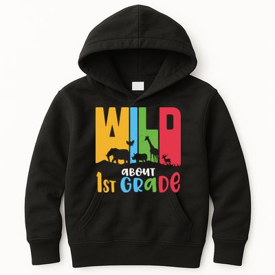 Team First Grade Wild About First Grade Back To School Kids Hoodie
