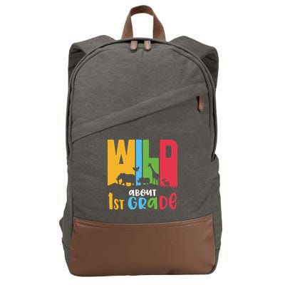 Team First Grade Wild About First Grade Back To School Cotton Canvas Backpack