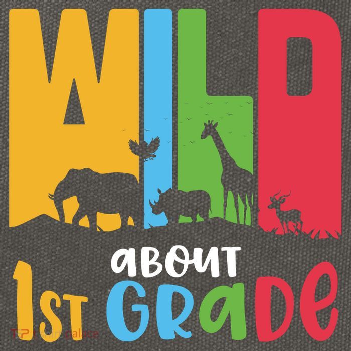 Team First Grade Wild About First Grade Back To School Cotton Canvas Backpack