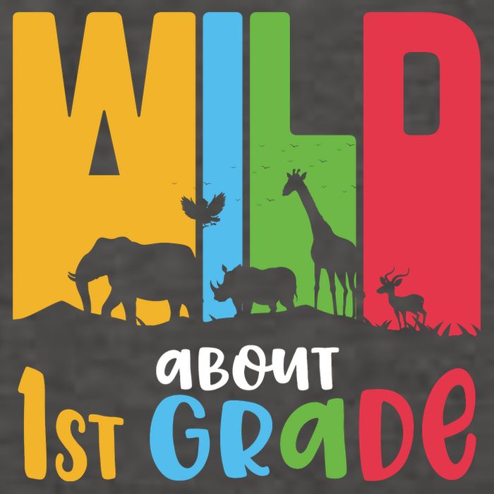 Team First Grade Wild About First Grade Back To School Vector Backpack