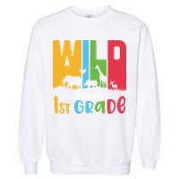 Team First Grade Wild About First Grade Back To School Garment-Dyed Sweatshirt