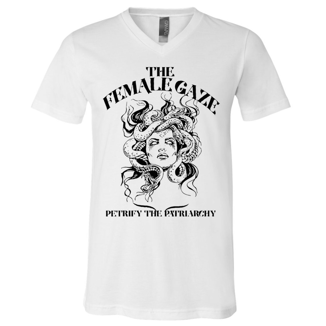 The Female Gaze Petrify The Patriarchy Medusa V-Neck T-Shirt