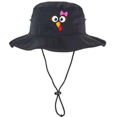 Turkey Face Girl Pink Bow, Thanksgiving Gift Legacy Cool Fit Booney Bucket Hat