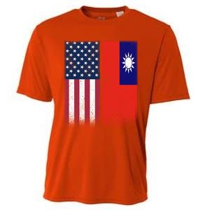 Taiwanese Flag Gift Usa And Taiwan Flags Proud Taiwan Gift Cooling Performance Crew T-Shirt