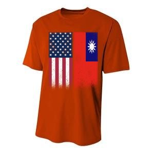 Taiwanese Flag Gift Usa And Taiwan Flags Proud Taiwan Gift Performance Sprint T-Shirt