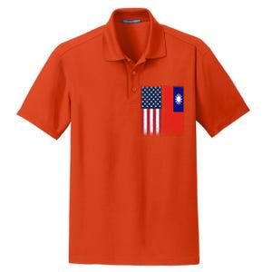 Taiwanese Flag Gift Usa And Taiwan Flags Proud Taiwan Gift Dry Zone Grid Polo