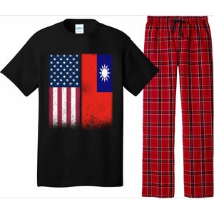 Taiwanese Flag Gift Usa And Taiwan Flags Proud Taiwan Gift Pajama Set