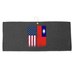 Taiwanese Flag Gift Usa And Taiwan Flags Proud Taiwan Gift Large Microfiber Waffle Golf Towel