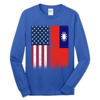 Taiwanese Flag Gift Usa And Taiwan Flags Proud Taiwan Gift Tall Long Sleeve T-Shirt